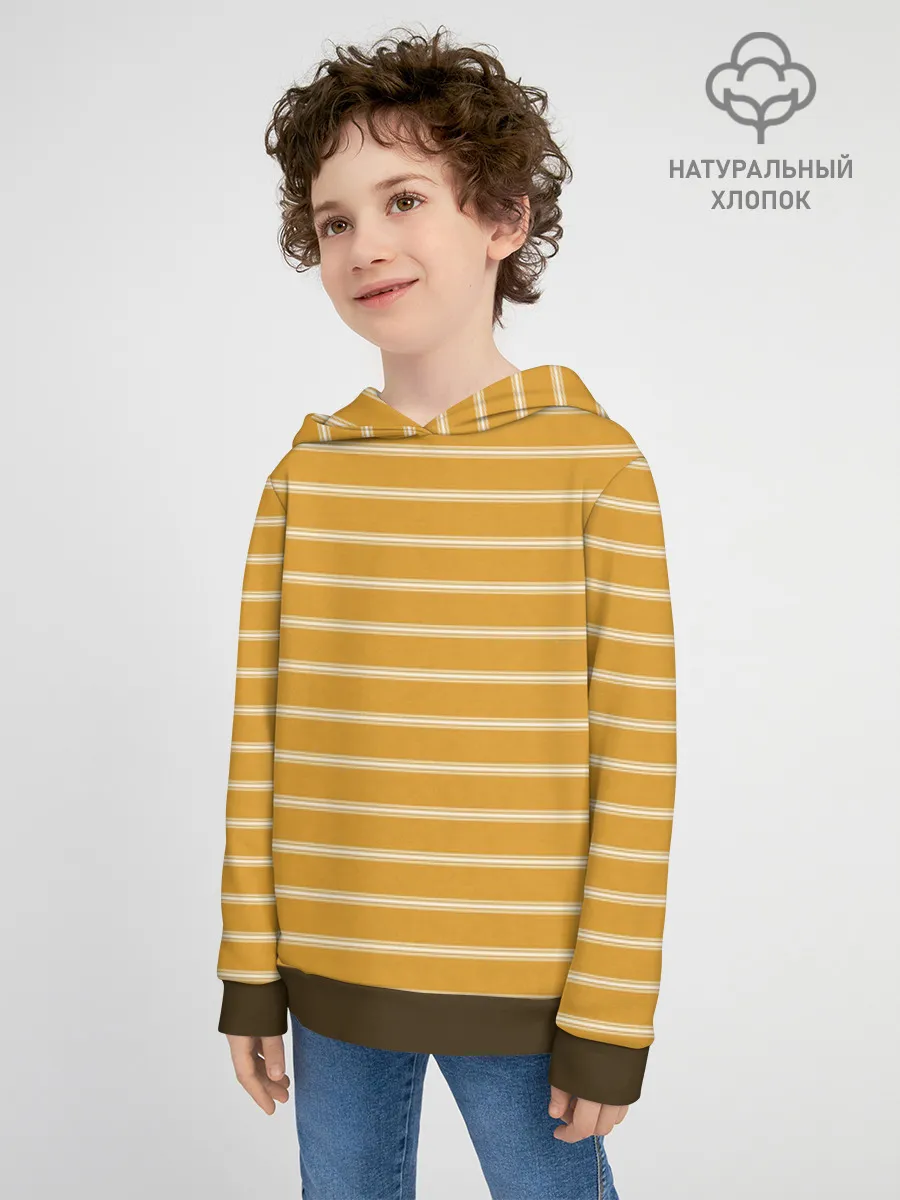 Детское худи хлопок / Полоска Ретро жёлтая