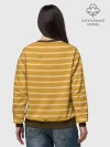 Женский свитшот базовый хлопок / Полоска Ретро жёлтая