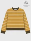 Женский свитшот базовый хлопок / Полоска Ретро жёлтая