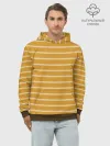 Худи мужской база хлопок / Полоска Ретро жёлтая