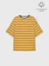 Футболка женская оверсайз премиум / Полоска Ретро жёлтая
