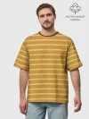 Футболка Мужская оверсайз премиум / Полоска Ретро жёлтая