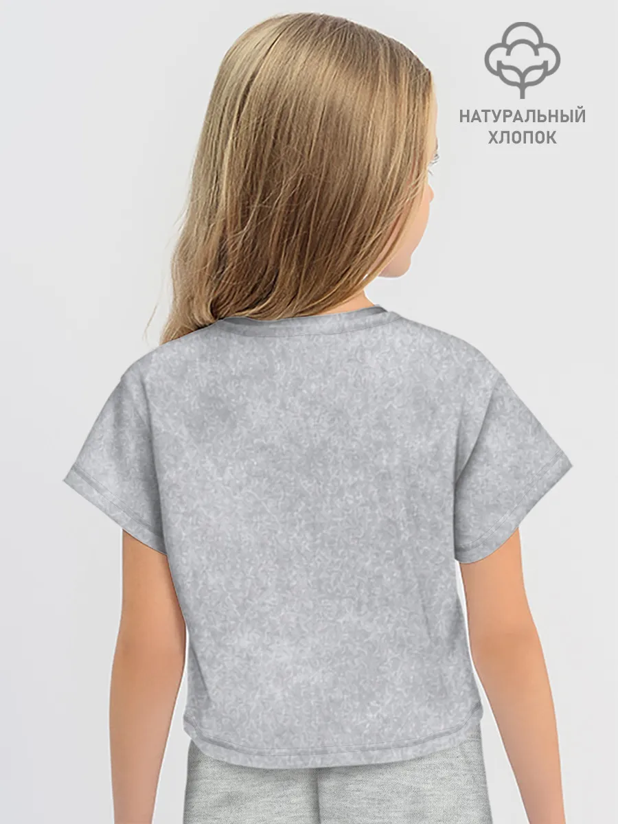 Футболка для девочки укороченная оверсайз хлопок / Берегите меня