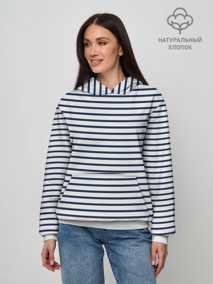 Худи женский база хлопок / Тельняшка