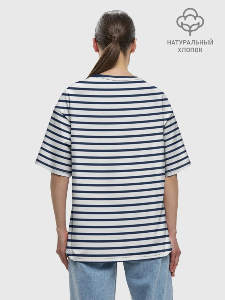 Футболка женская оверсайз премиум / Тельняшка