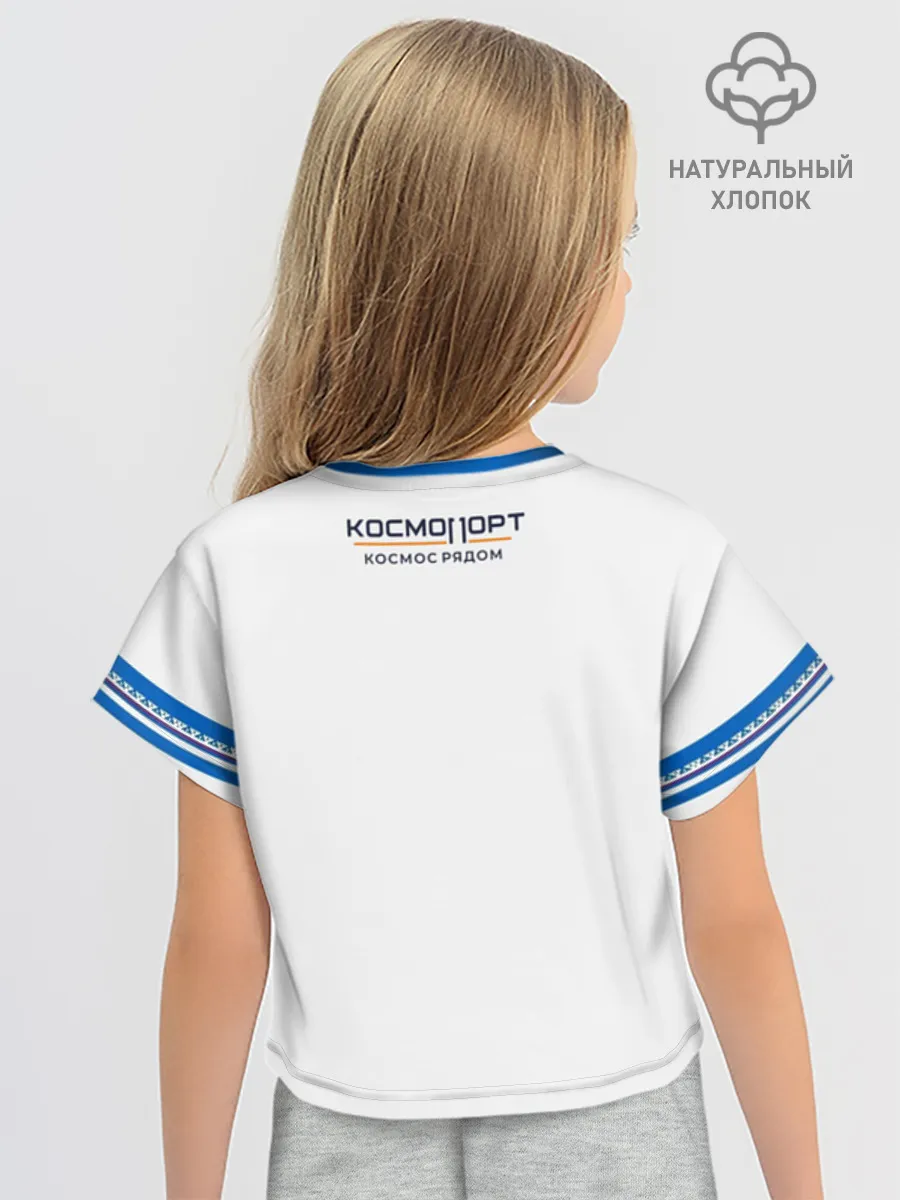 Футболка для девочки укороченная оверсайз хлопок / Сургут лис