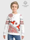 Детский свитшот хлопок / Мезенская роспись Horse Kids