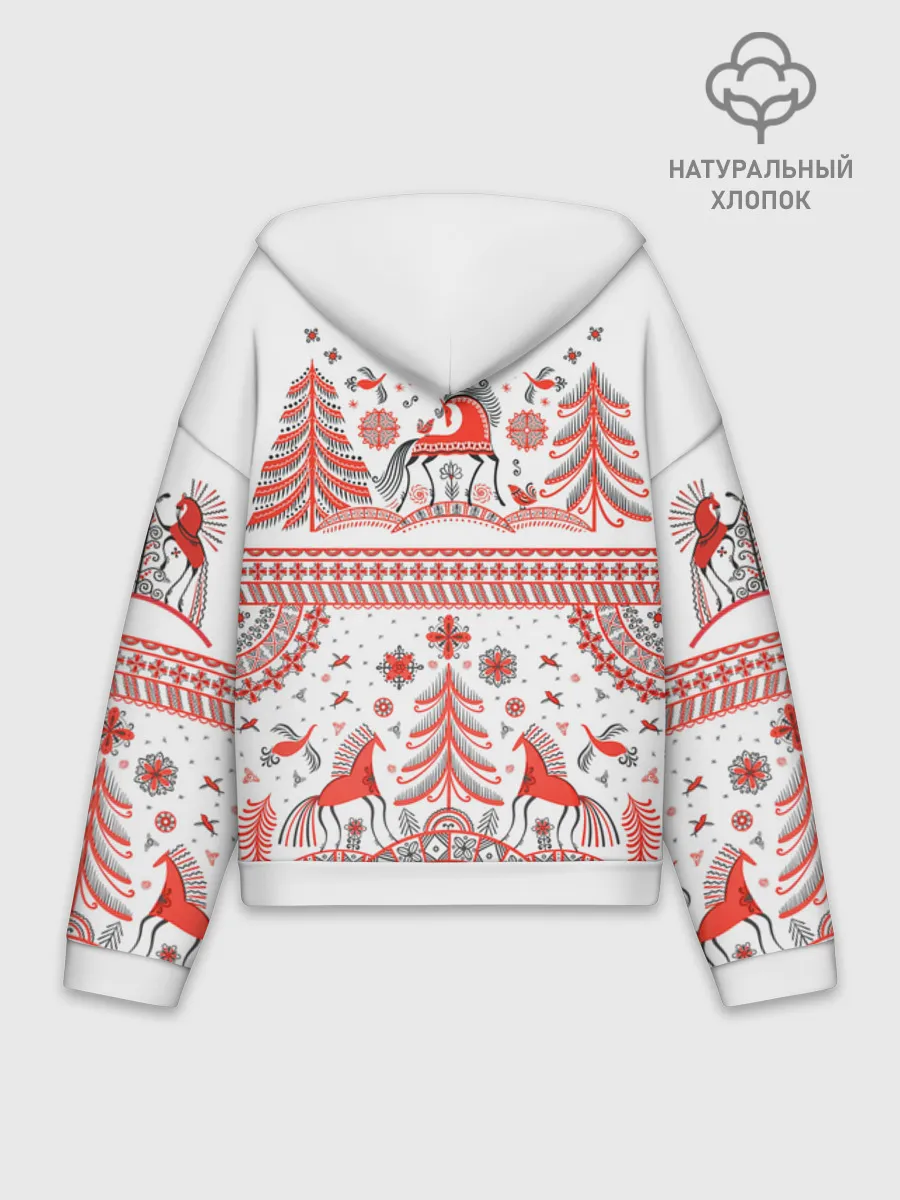 Худи женский оверсайз хлопок / MezenHorse woman