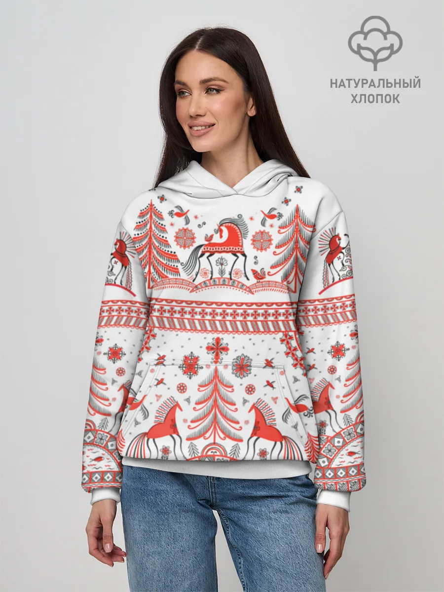 Худи женский база хлопок / MezenHorse woman