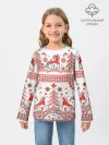 Детский лонгслив хлопок / Мезенская роспись Horse kids