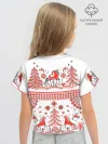 Футболка для девочки укороченная оверсайз хлопок / Мезенская роспись Horse kids