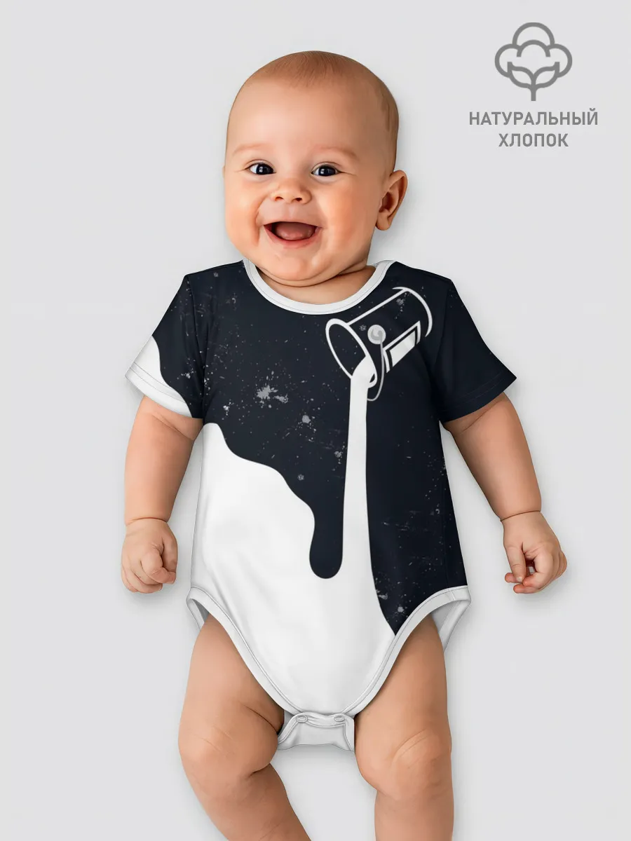 Детское боди / Черно-белый