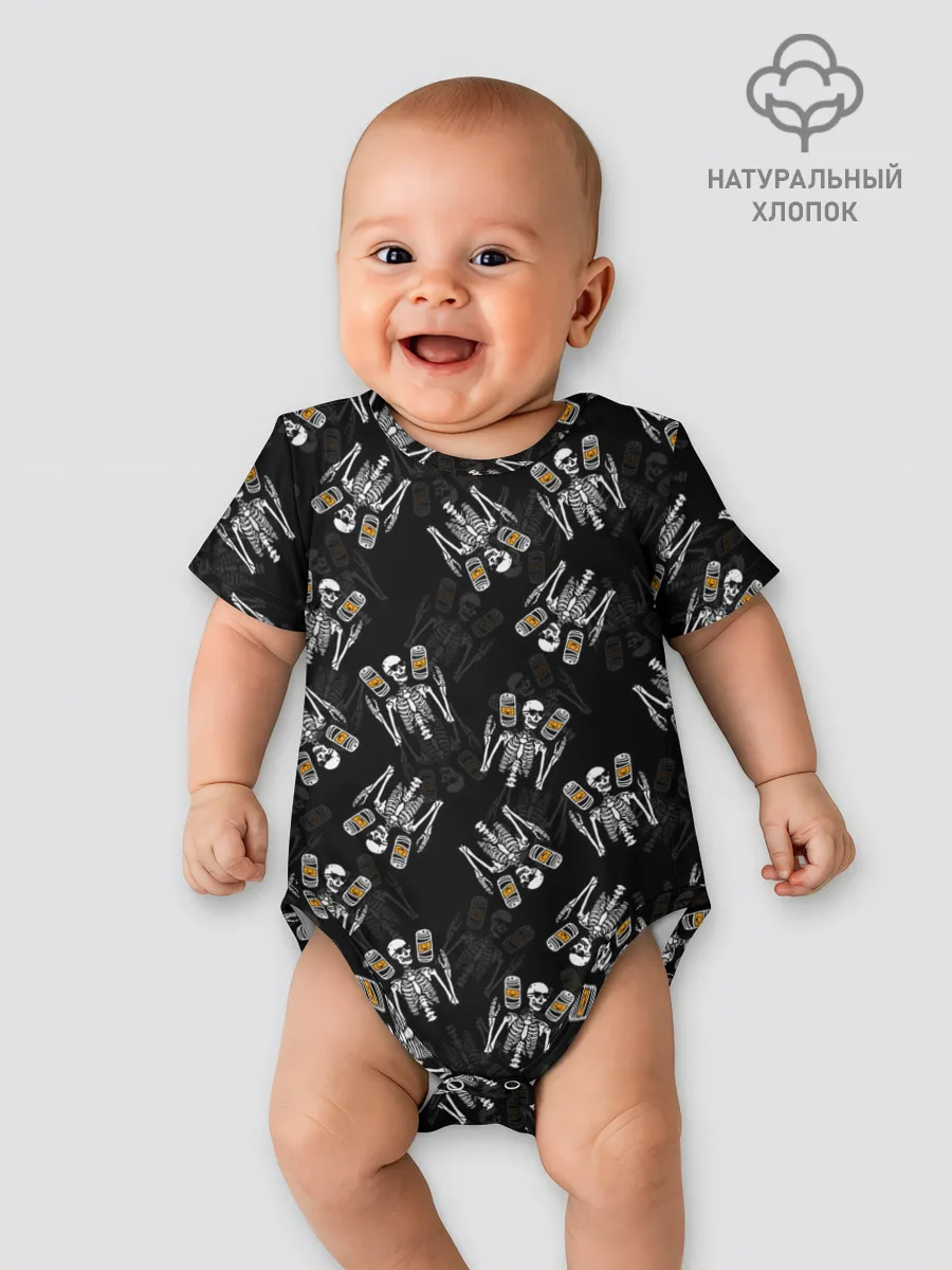 Детское боди / ПАТТЕРН СКЕЛЕТ / HALLOWEEN PARTY