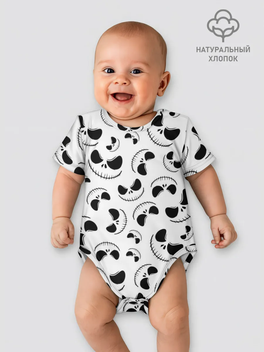 Детское боди / Джек Скеллингтон паттерн лицо