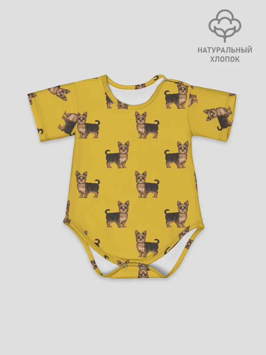 Детское боди / Йоркширский терьер паттерн