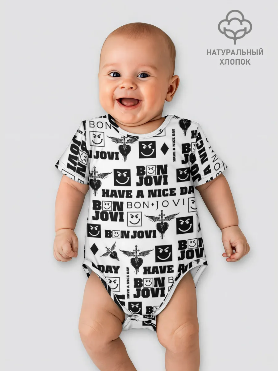Детское боди / BON JOVI ЛОГОБОМБИНГ | БОН ДЖОВИ ПАТТЕРН