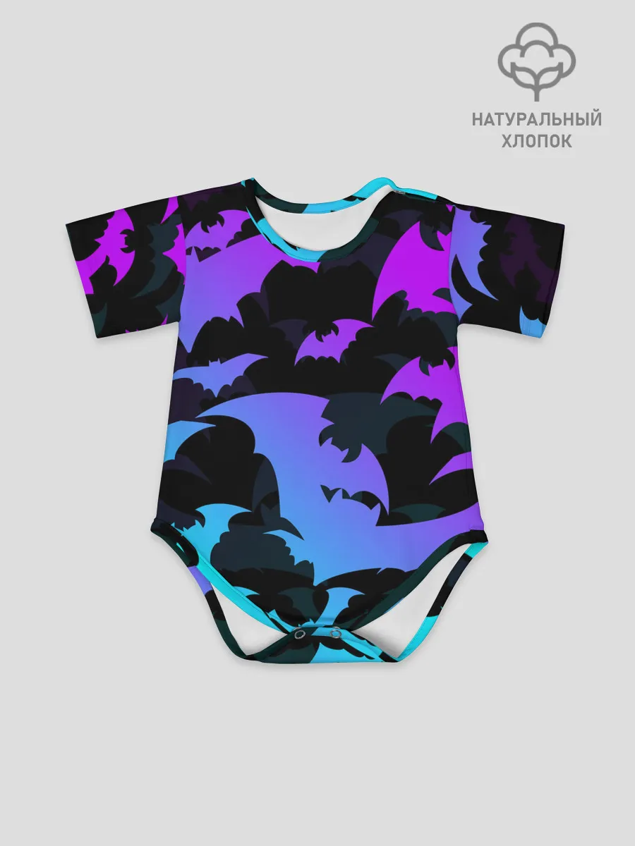 Детское боди / ЛЕТУЧИЕ МЫШИ ХЕЛЛОУИН НЕОН / HALLOWEEN NEON