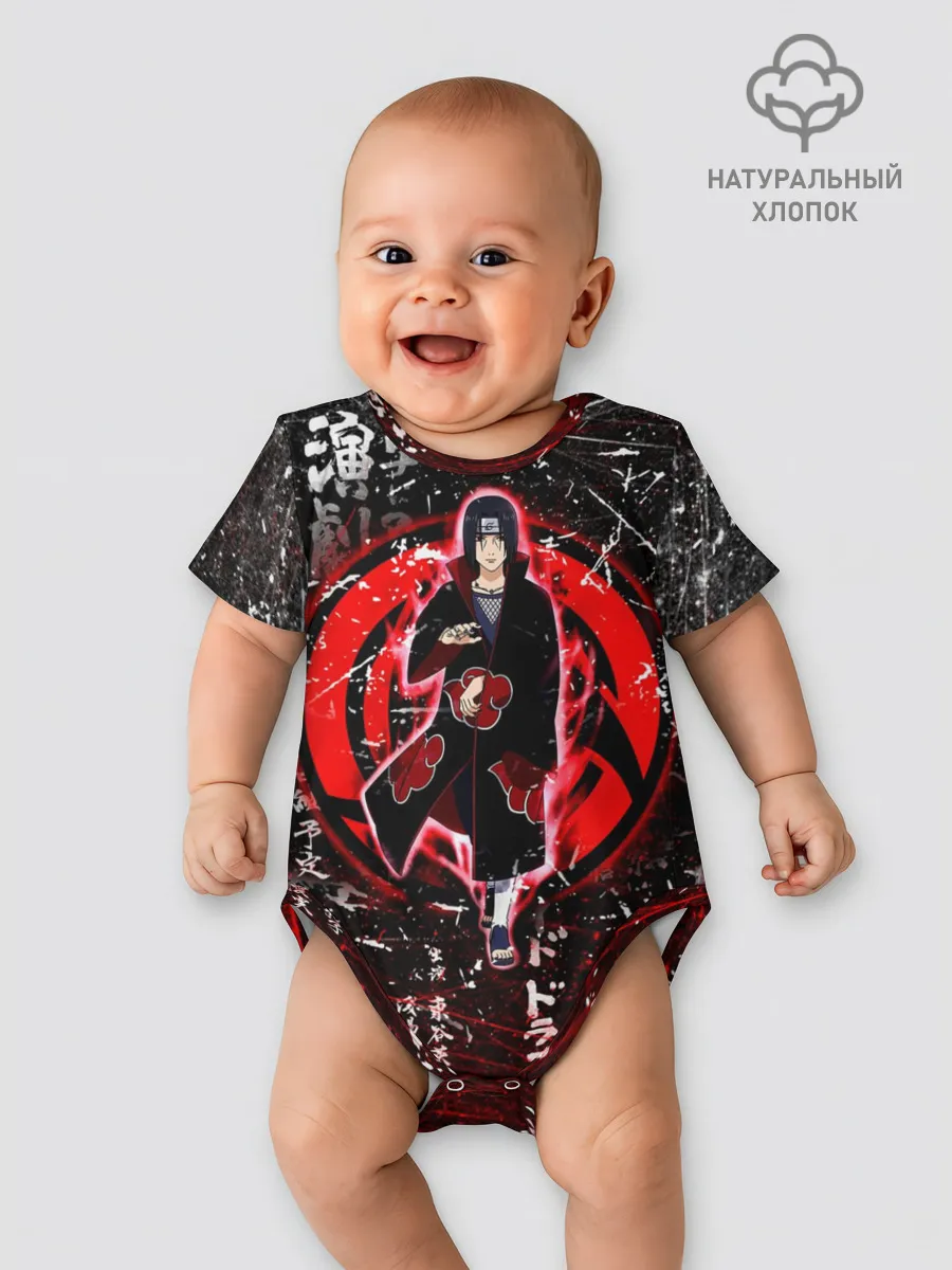 Детское боди / ИТАЧИ УЧИХА ИЕРОГЛИФЫ гранж