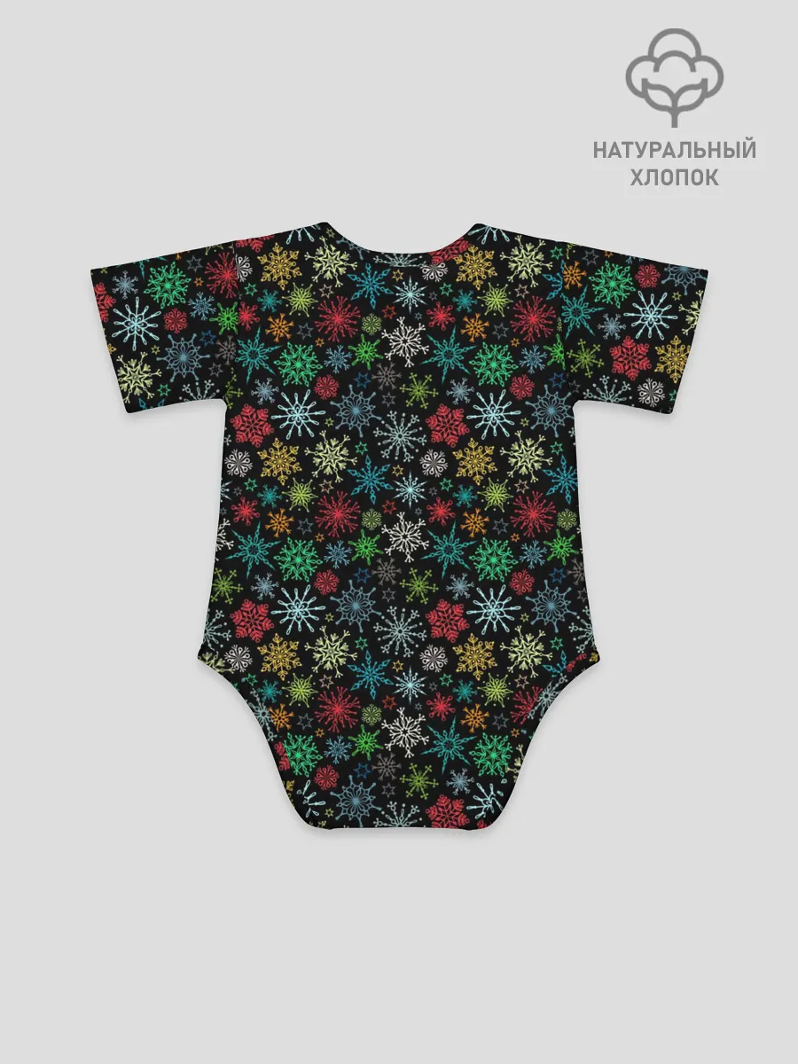 Детское боди / Разноцветные Снежинки