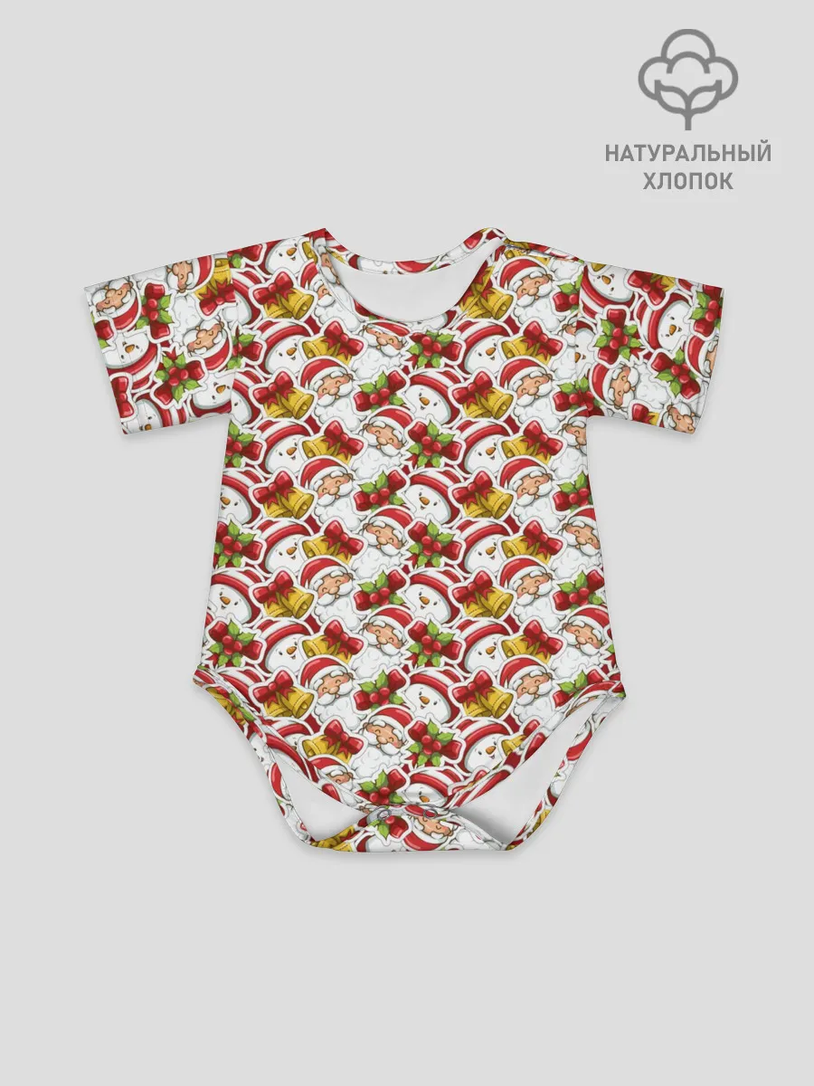 Детское боди / Дед Мороз и Снеговик