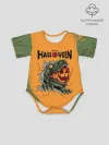 Детское боди / Т-Рекс с тыквой в пасте | Хэллоуин