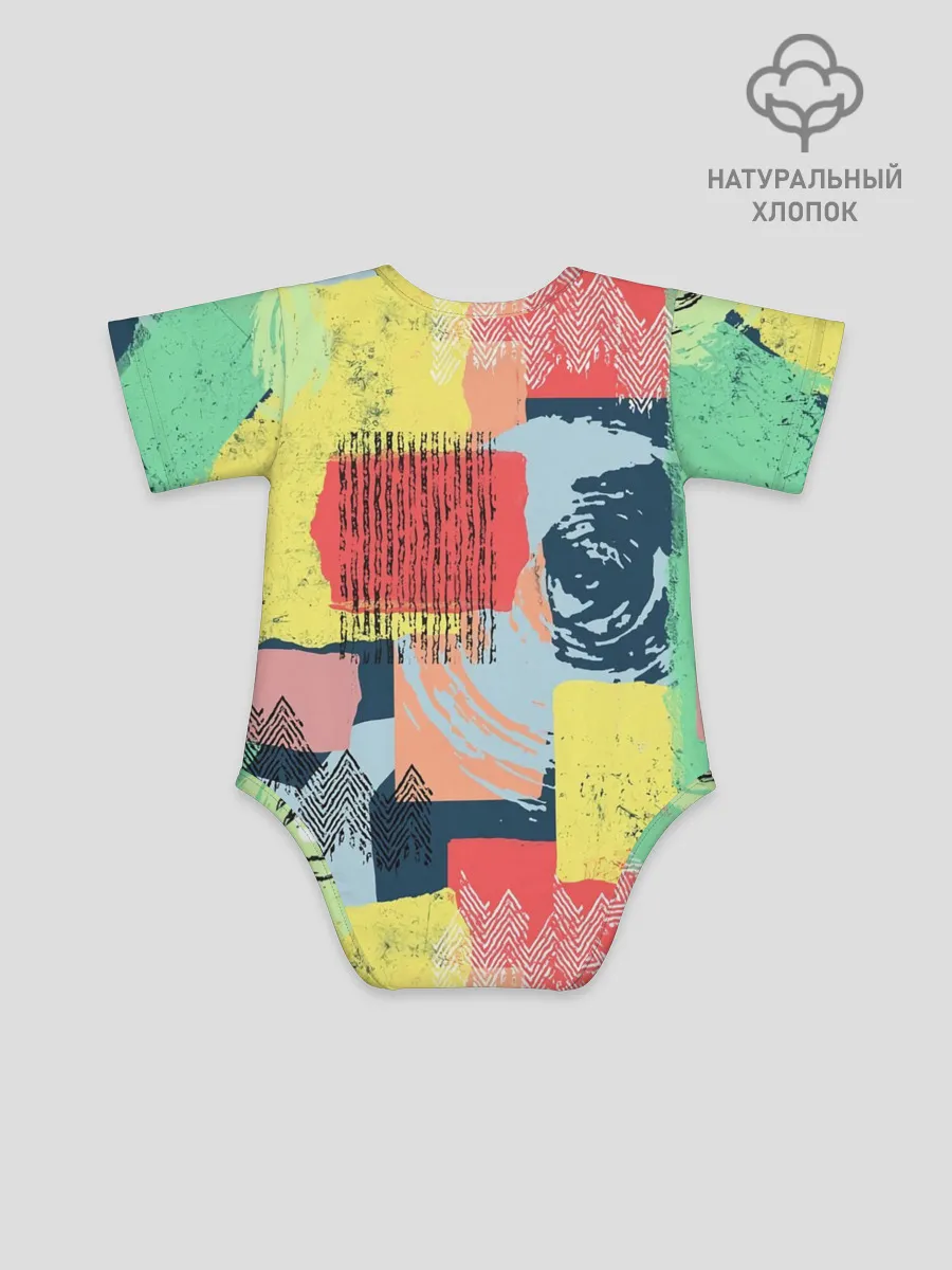 Детское боди / Желто-зеленый тай-дай