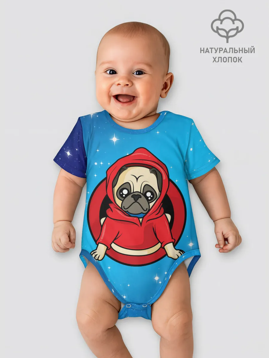 Детское боди / Мопс в толстовке