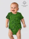 Детское боди / зелёный паттерн