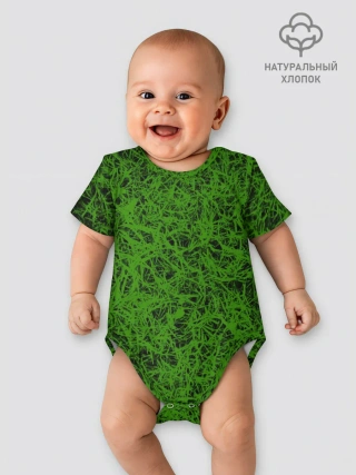 Детское боди / зелёный паттерн