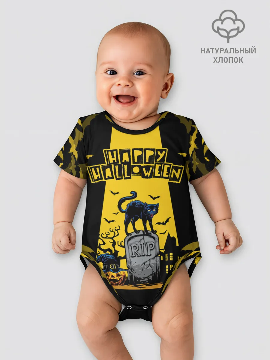 Детское боди / КОТ НА КЛАДБИЩЕ | ХЕЛЛОУИН