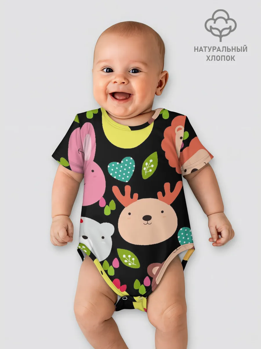 Детское боди / Головы милых животных