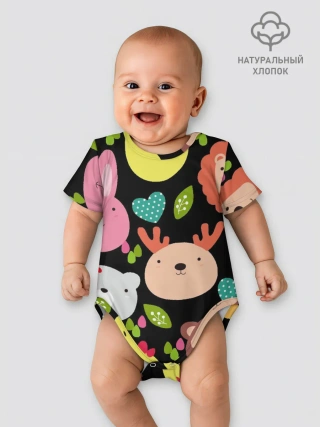 Детское боди / Головы милых животных