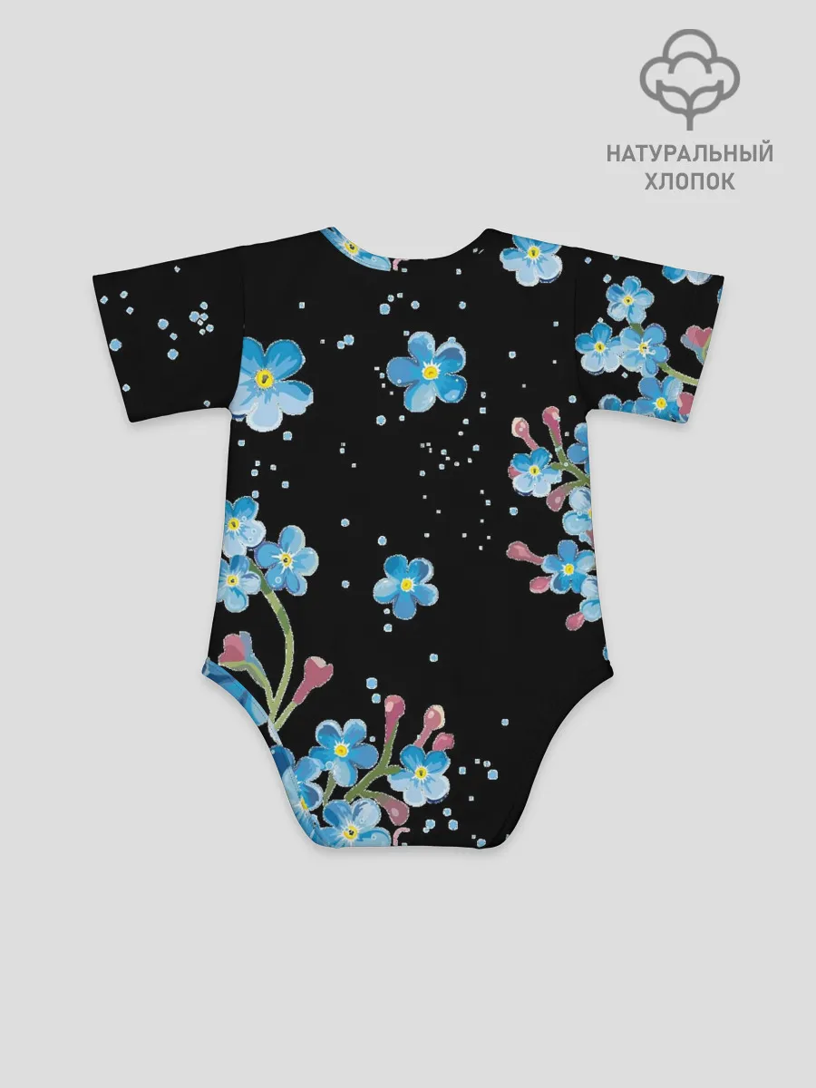 Детское боди / Букет голубых цветов