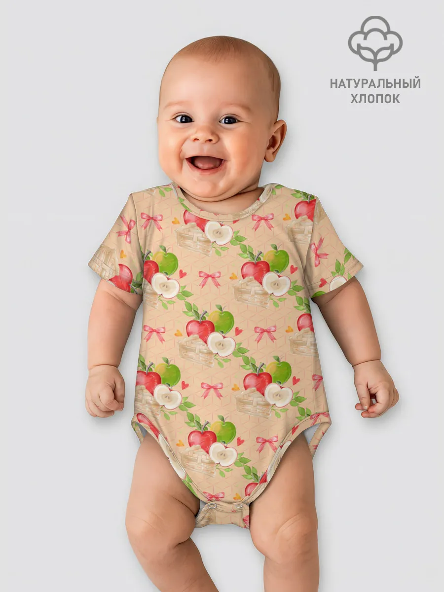 Детское боди / Яблоки паттерн