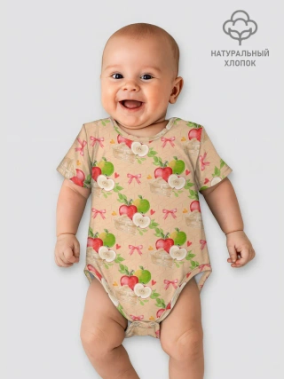 Детское боди / Яблоки паттерн