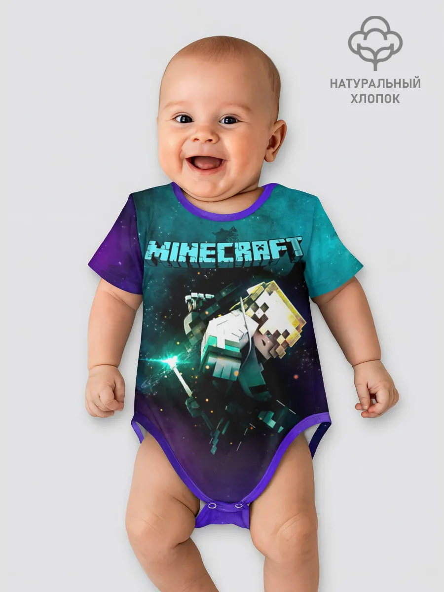 Детское боди / Стив в космосе - Майнкрафт