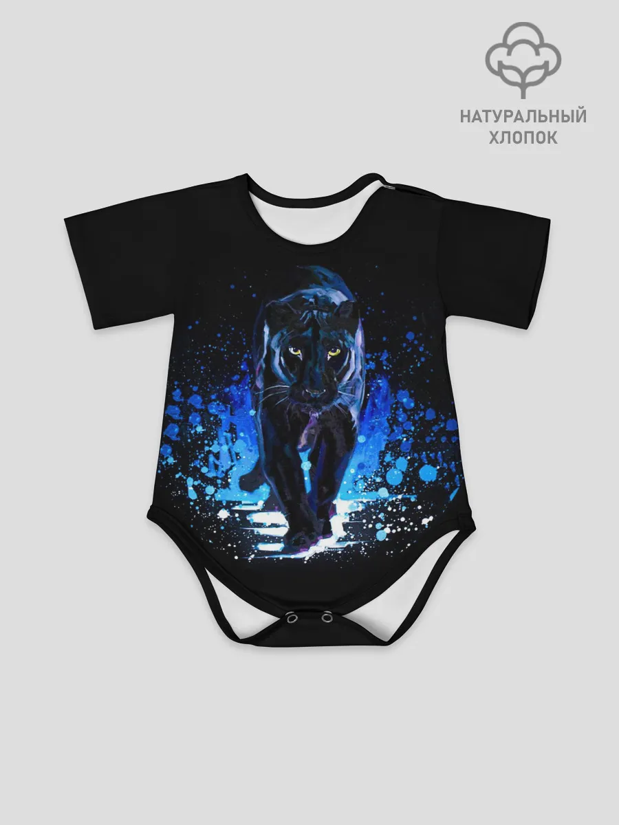Детское боди / Черная пантера пятна краски
