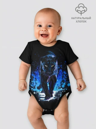 Детское боди / Черная пантера пятна краски