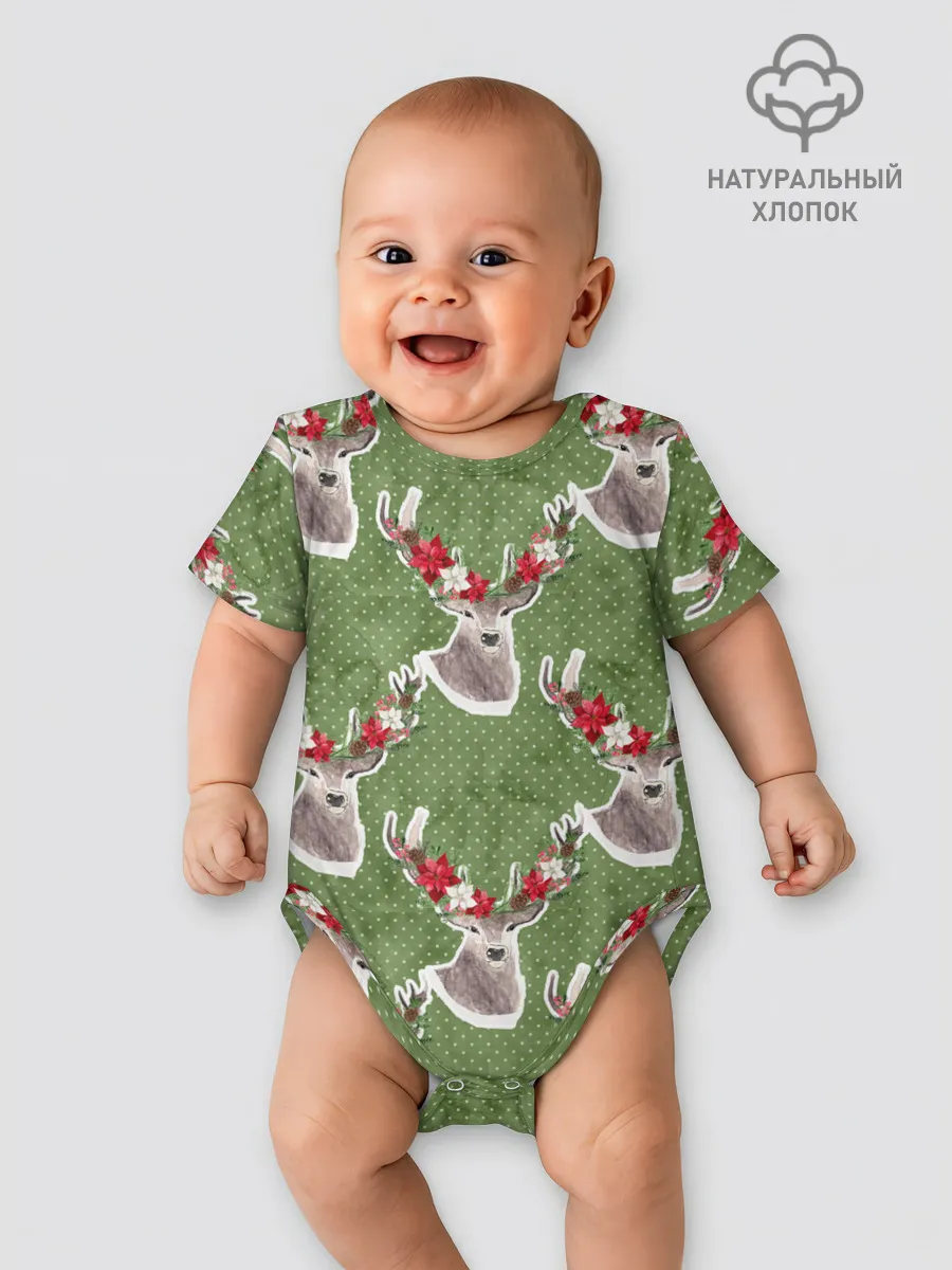 Детское боди / Новогодние олени 2022