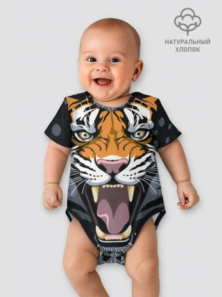 Детское боди / Амурский тигр в ночи