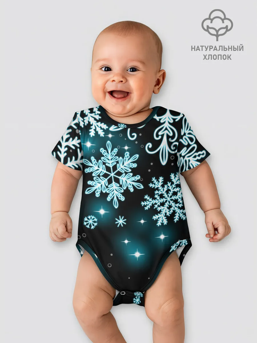 Детское боди / Космические снежинки