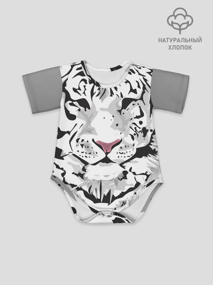 Детское боди / Белый снежный тигр