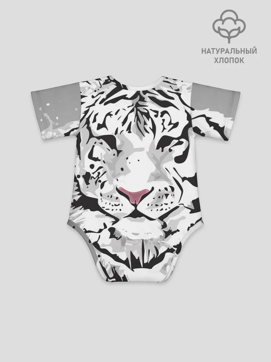 Детское боди / Белый снежный тигр