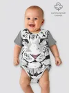 Детское боди / Белый снежный тигр