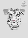 Детское боди / Белый снежный тигр