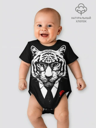 Детское боди / Тигр с красной розой