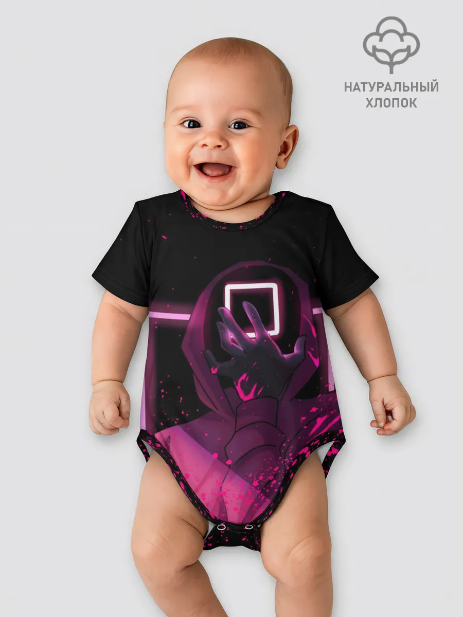 Детское боди / ИГРА В КАЛЬМАРА НЕОН, СТРАЖ КВАДРАТ 029