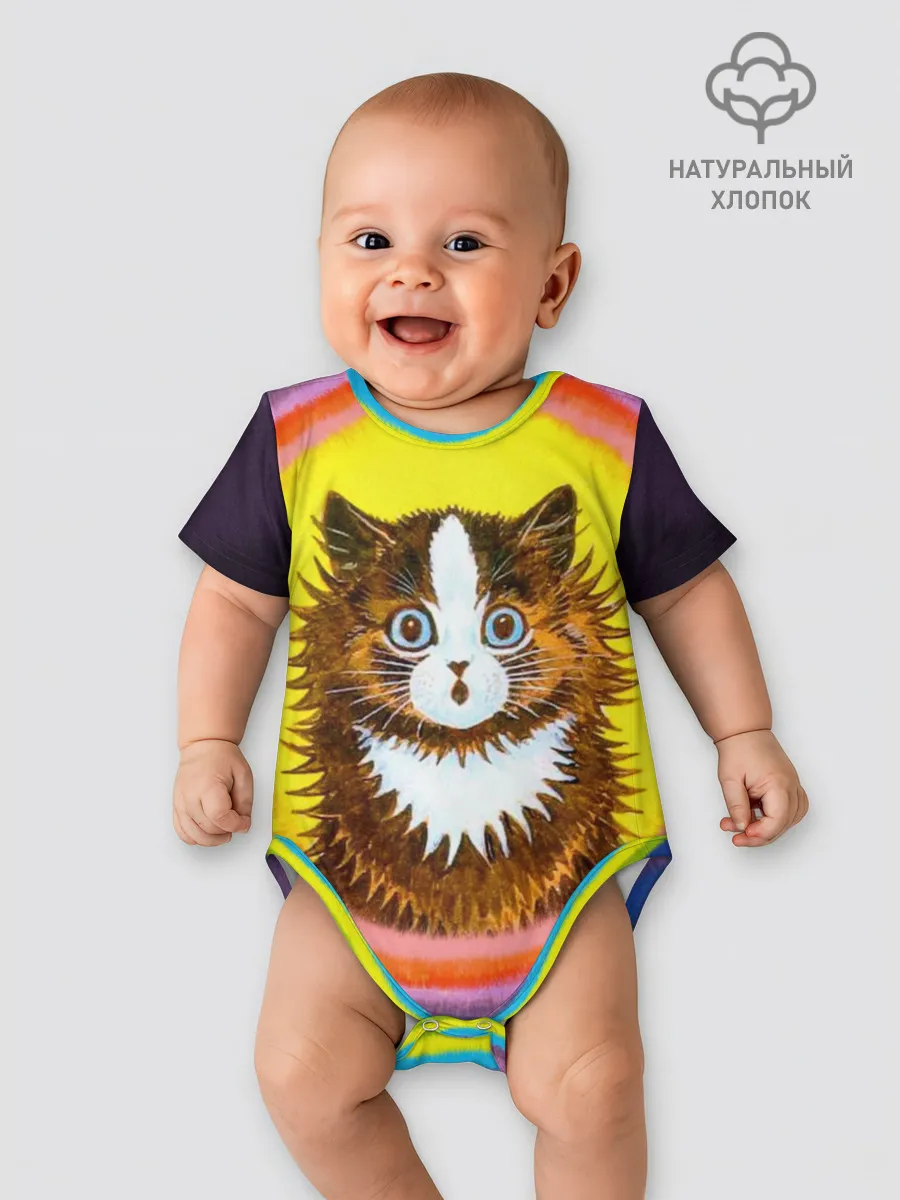 Детское боди / Радужный кот Луиса Уэйна