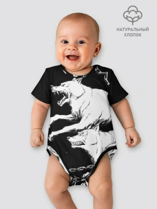 Детское боди / Белые волки