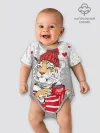 Детское боди / Тигр с чашкой кофе
